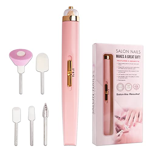MAPPERZ Safe Electric Baby & Adult Nail Trimmer, 6 Grinding Additional Replacement Heads, Rachargable Nail Clippers Manicure Pedicure Kit With LED Light, Random Color, Pack Of 1