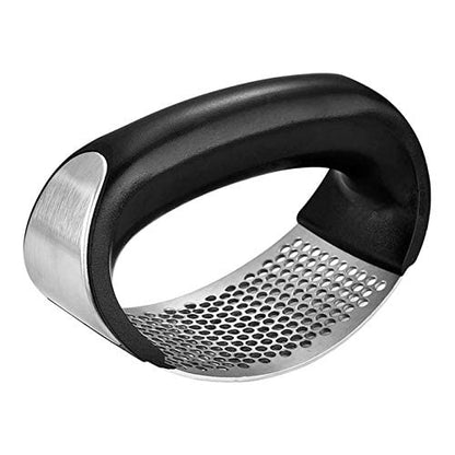 MAPPERZ Garlic Press Crusher for Kitchen/ Stainless Steel Garlic Presser/ Ginger Presser Manual Garlic Presser Curved Garlic Grinding Slicer Chopper for Kitchen