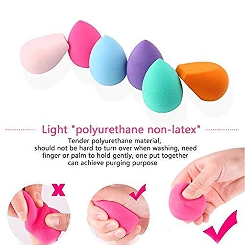 MAPPERZ Makeup Cotton Pad Applicator Sponge Blender Face Powder/Fashion Beauty Care - Pack of 6 (Multicolor)