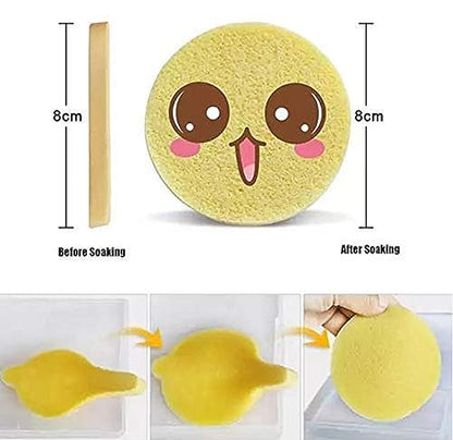 Mapperz Facial Cleaning Wash Puff Sponge Stick Face Cleansing Pad Sponge For Face Cleaning (Pack of 12, Multicolor)