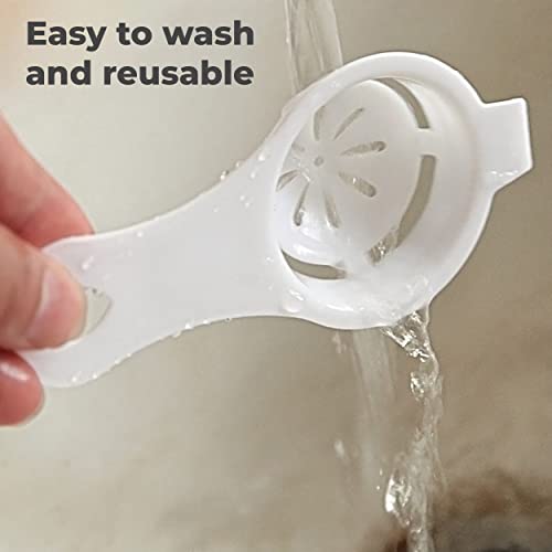 MAPPERZ Re-usable Egg Separator Egg Yolk Separator Egg Yolk Separator Egg White Separator Plastic- (White)