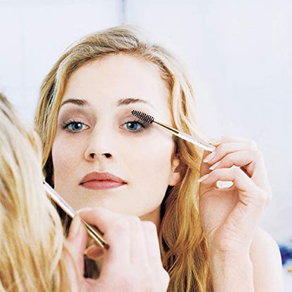 Duo Eyebrow Brush, Professional Tool, Angled Eye Brow Brush and Spoolie Brush