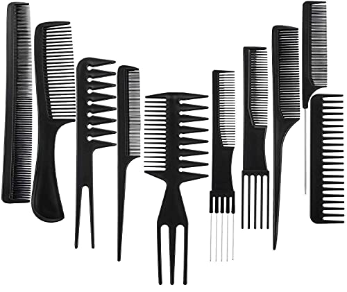 MAPPERZ Combo Of Multipurpose Professional Hair Comb Set And Lice Treatment Comb for Head Lice with Long Handle - Multicolor