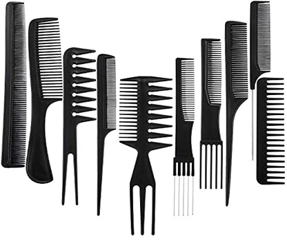 MAPPERZ Combo Of Multipurpose Professional Hair Comb Set And Lice Treatment Comb for Head Lice with Long Handle - Multicolor