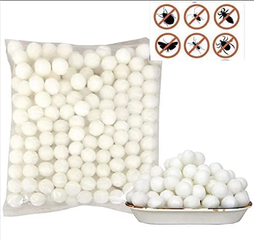MAPPERZ Naphthalene Balls for Clothes/ Naphthalene Balls 3 in 1 Anti-Insect, Anti-Moth, Anti-pests/ Napthalene Balls for Bathroom, Cockroaches - White