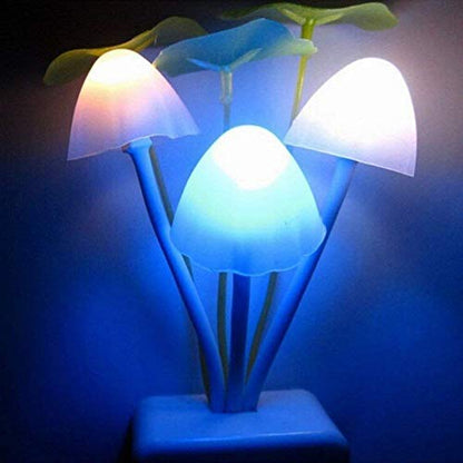 MAPPERZ Mushroom Shape Magic Night Light Lamp/Smart Night Bulb with Plug for Bedroom, Home Decoration (Pack of 1)