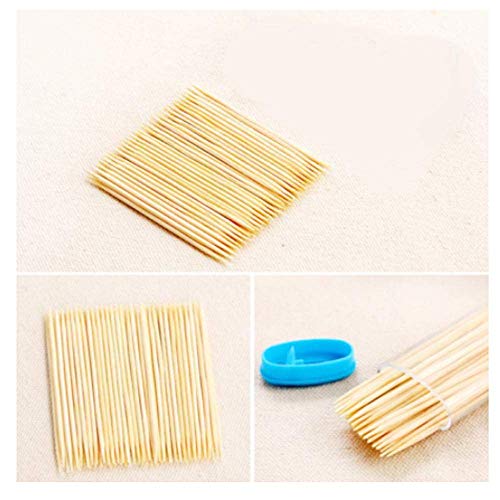 MAPPERZ Bamboo Toothpicks with Toothpick Dispenser Box