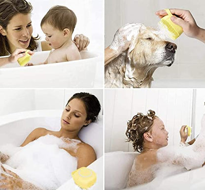 MAPPERZ Silicone Massage Bath Brush/ Exfoliating Shower Brush With Soap Dispenser/ Multi-function Gel Bath Brush Body Cleaning Pore Exfoliator - Multicolor