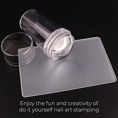 MAPPERZ Nail Art Stamper, Clear Silicone Stamping Jelly with Scraper, Transparent Visible Body, No Misplacement for DIY Nail Decor with Scrapers Nail Stamper Kit, Transparent, Pack Of 1