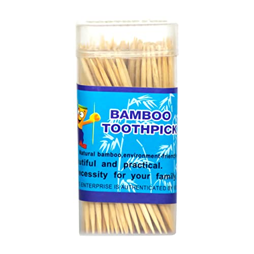 MAPPERZ Bamboo Toothpicks with Toothpick Dispenser Box