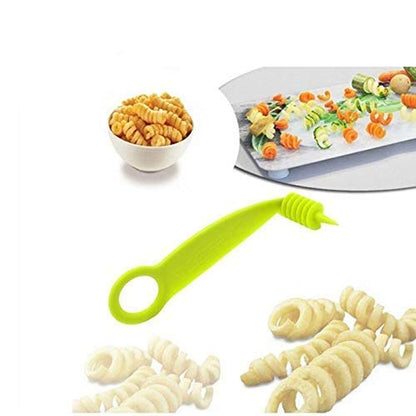 MAPPERZ Kitchen Plastic Vegetables Spiral Cutter Spiral Knife Spiral Screw Slicer - Multicolor