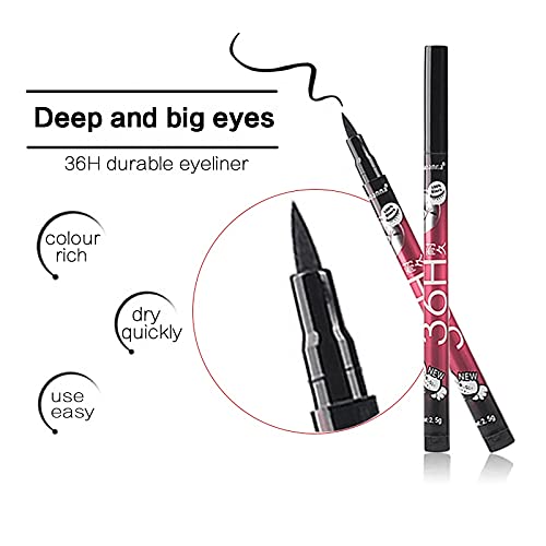 MAPPERZ 36H Precision Liquid Waterproof Lash Eyeliner Pencil/ Eye Liner, Water Resistant, Long-Lasting (Black)