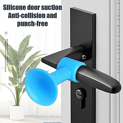 MAPPERZ Mini Multipurpose Wall Protectors Anti-Collision Self-Sucking Silicone Door Stopper Door Handle Bumper Mobile Phone Stand Data Cable Organizer (Pack of 3)
