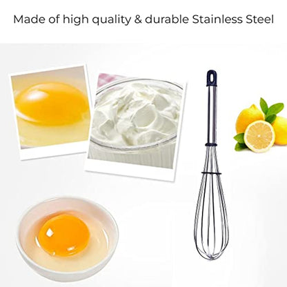 MAPPERZ Stainless Steel Whisk for Blending, Whisking, Beating and Stirring, Enhanced Version Balloon Wire Whisk,Random Color, Pack of 1
