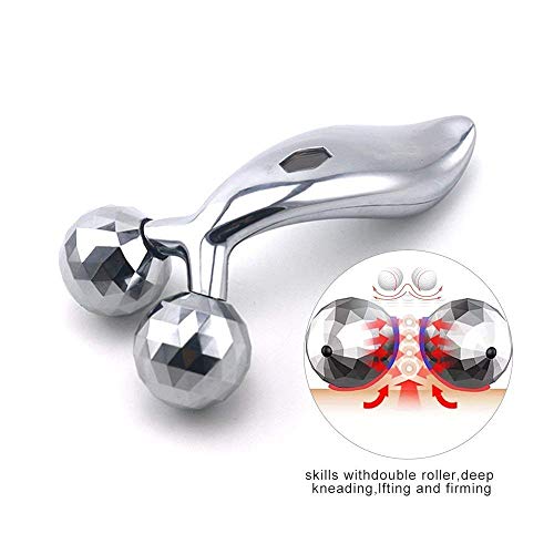 MAPPERZ 3D Manual Roller Massager/Body Massager/ 360 Rotate Roller Face Body Massager/Skin Lifting/Wrinkle Remover and Facial Massage/Relaxation and Skin Tightening Tool/Unisex - Silver