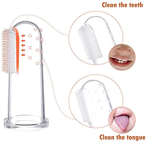 MAPPERZ Silicone Baby Finger ToothBrush with case/ Massaging/ Easy Cleaning/ Soothing Gums, Oral Hygiene - Transparent