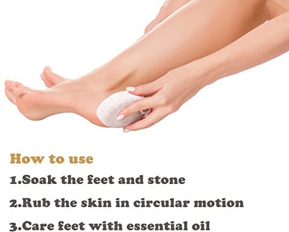 MAPPERZ Oval Shape Pumice Stone Scrubber for Body and Foot - White