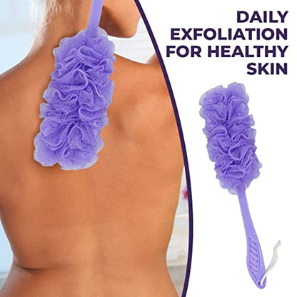 MAPPERZ Loofah Long Handle Bath Body Brush/Loofah On a Stick for Men Women Body WashSoft Nylon Mesh Sponge for Shower - Pack of 1