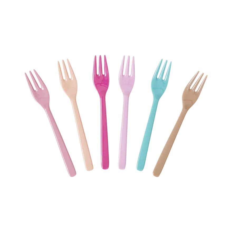 MAPPERZ Plastic Kids Feeding Fork Spoon 10 Pieces Multi-Color (Fork Spoon)