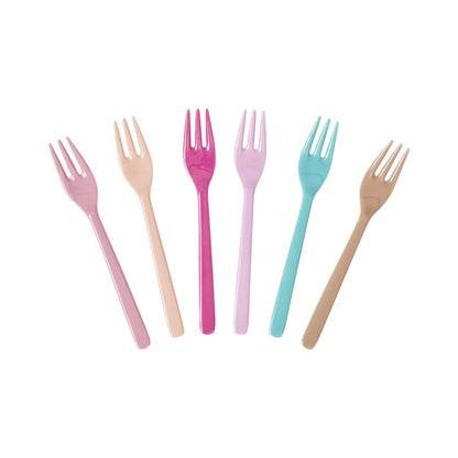 MAPPERZ Plastic Kids Feeding Fork Spoon 10 Pieces Multi-Color (Fork Spoon)