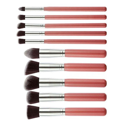 MAPPERZ Set of 10 Pcs Premium Synthetic Makeup Set Foundation Powder Blending Concealer Eye shadows Blush Soft Brush Tool Cosmetic - Black