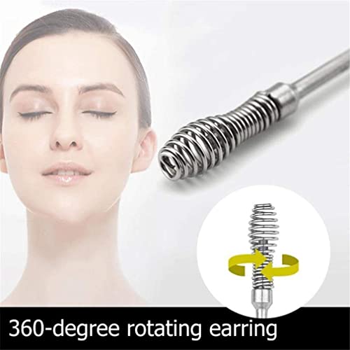 MAPPERZ ear cleaning tool/ear wax cleaner/Ear Scoop Picking Tool Stainless Steel / 6 Piece Ear Cleaner Tool/Ear Curette Safety Cleaner with Brush and Storage Box - Set of 6 (Silver)