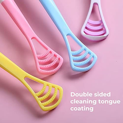 MAPPERZ 2 in 1 Soft Bristle Toothbrush and Tongue Cleaner with Storage Box for Travelling Reusable Toothbrush and Tongue Cleaner Set (8 pcs, Multicolor)