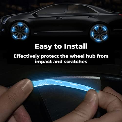 MAPPERZ 20pcs 3D Reflective Wheel Tire Rim Stripe Sticker for Car Motorcycle Cycling Bike Bicycle Night Safety Stripe Universal Anti-Scratch Reflective Rim Stickers -