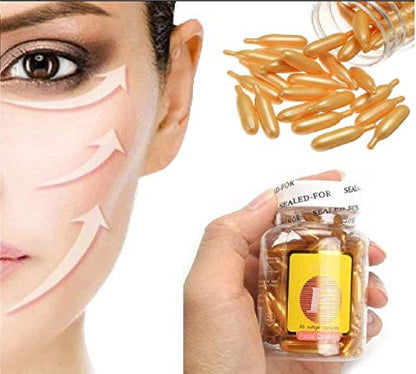 Mapperz Anti-aging Aloe Vera and Vitamin E Anti Wrinkle Serum Spot Acne Removing Whitening Moisturizing Cream Essence Facial Face Care Oil, 60 Soft Gel Capsules