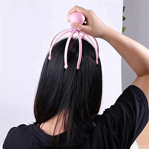 MAPPERZ Head Manual Massage, Scalp Oil Massager Pain Relief Hair Growth, 8 Roller Balls Head Claw Body Massager Octopus Scalp Neck Stress Relief Head Care Massager,RandomColor, Pack of 2