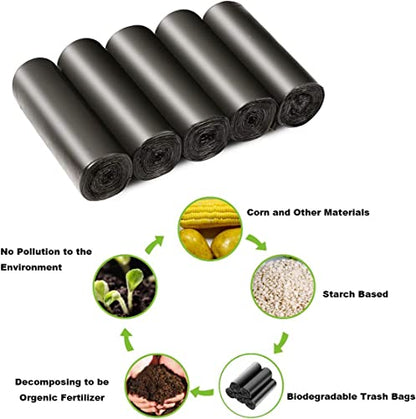 MAPPERZ Premium Biodegradable Kitchen Trash Bags, Garbage Plastic Blackout Bags, Size:- 17 X 19 Inches (Medium), 30 Bags Dustbin Bag/Trash Bag/Rolls/Extra large/Black Color, Pack Of 3 Roll