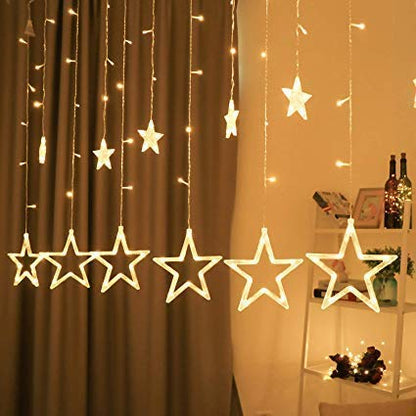 MAPPERZ Led Serial String Lights for Home Decore Copper Wire 12 Stars 138 led Lights for Birthday Festive Decore