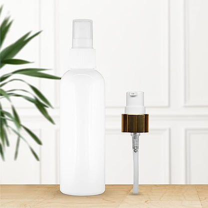 MAPPERZ Plastic Pump Bottle Dispenser, with Plastic Pump Bottle Spray, Cylindrical Shampoo Lotion Massage Oil, Liquid Soap, Hand Pump Bottle, Durable Refillable Empty Containers, White, 100ml, PC-1