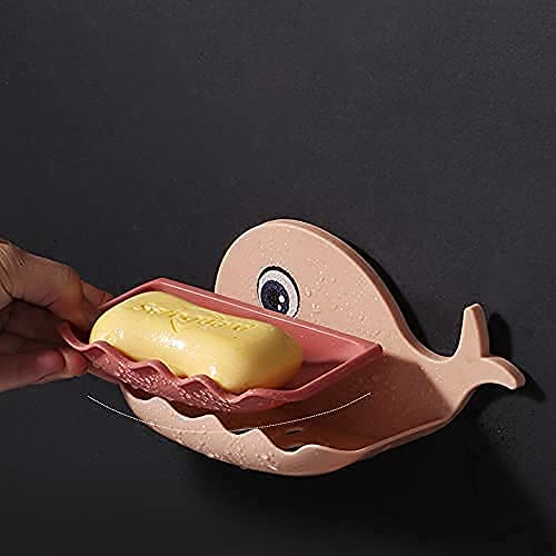 MAPPERZ Soap Holder Self Adhesive Wall Mounted Soap Sponge Holder Plastic Storage Suitable for Shower, Bathroom, Kitchen Sink, Random Color, Pack of 1