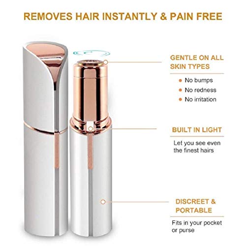 MAPPERZ Painless Electric Eyebrow Trimmer Facial Hair Remover for Women Hair Remover Kit Epilator with Cleaning Brush ((Battery Included))