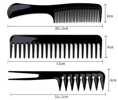 MAPPERZ Multipurpose Professional Hair Comb Set/ Kangi Set Hair brush for Hair Cutting and Styling - Pack of 10 (Black)