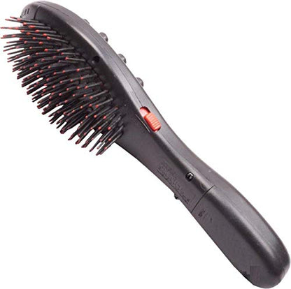 MAPPERZ Combo Electric Megnetic Head Massager Comb Hair Brush For Scalp Blood Circulation Treatment with Double Speed in Vibration Treatment Machine For Healthy Hairs Scalp Battery Operated (Black)