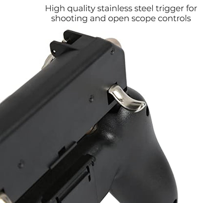 MAPPERZ Mobile Controller L1R1 Mobile Game Trigger Gamepad 4 Finger Shooting Sensitive Controller with Joystick Conductive Stretchable Gaming, Pack Of 1