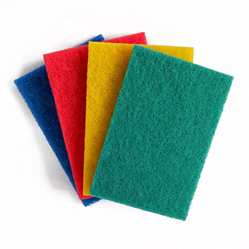 MAPPERZ Multipurpose Scratch Proof Kitchen Utensil Scrubber Pad/Scrubbing Pads for Dishwashing, Bathroom and Toilet Washing, Floor Cleaning - Pack of 4 (Multicolor)