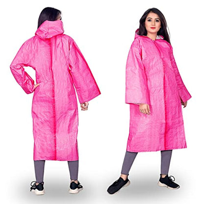 MAPPERZ Unisex Waterproof Long PVC Raincoat with Hood Bike Rain Suit Rain Jacket Suit, Multicolor, Free Size