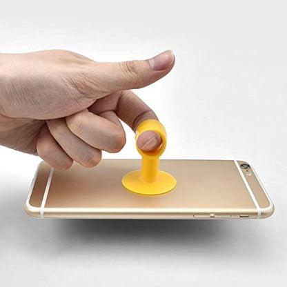 MAPPERZ Mini Multipurpose Wall Protectors Anti-Collision Self-Sucking Silicone Door Stopper Door Handle Bumper Mobile Phone Stand Data Cable Organizer (Pack of 3)