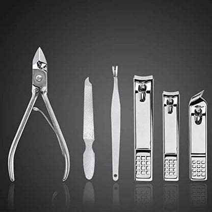 MAPPERZ Professional Manicure Kit/Stainless Steel Nail Grooming Set With Leather Case, Personal Care Nail Clipper Kit, with Luxurious Travel Leather Case (18 in 1)
