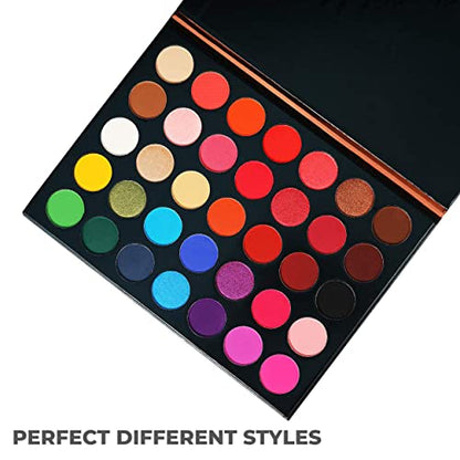 MAPPERZ Professional 35 Colors Mattes And Shimmers High Pigmented Eye Shadow Palette, Multicolor
