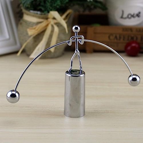 MAPPERZ Innovative Mini Steel Balance Toy Weightlifter Swing Kinetic Art Balance Toy Balancing Decompressive Science Psychology Home Office Decor Desk Decor Toy Table Ornament Gift, Pack of 1