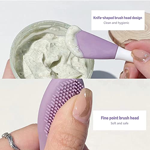 MAPPERZ Silicone Face Mask Brush Double-head,1PCS Soft Face Mask&Facial Cleansing Brush,Facials, Mud,Clay Mask,DIY,Modeling Mask,Body Lotion,and BB CC Cream,Pore Cleaner-Random color