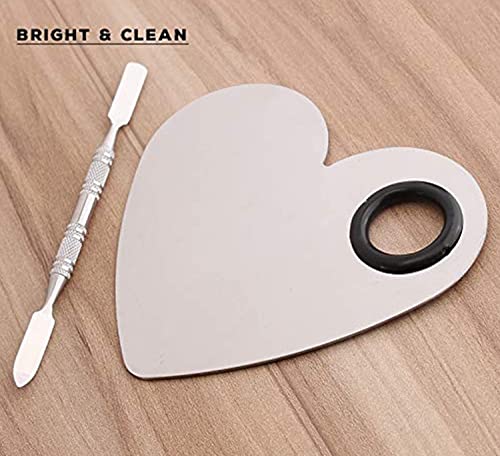 Mapperz Stainless Steel Womens Professional Cosmetic Makeup Mixing Plate with Spatula Tool