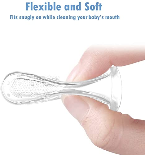 MAPPERZ Silicone Baby Finger ToothBrush with case/ Massaging/ Easy Cleaning/ Soothing Gums, Oral Hygiene - Transparent