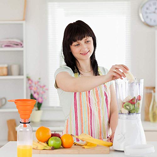MAPPERZ Heat Resistant Collapsible Silicone Funnel Foldable Hopper for Oil Liquid Kitchen Bathroom