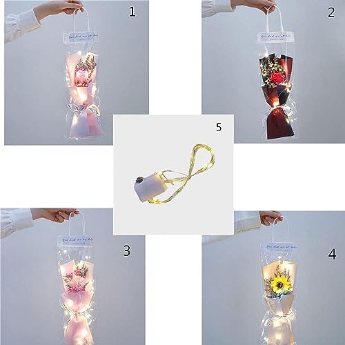 MAPPERZ Flowers Mini Bouquet Home Decoration Rose Hand Made Artificial Flowers With Decorative Lights and Flower Soap (Pack of 1)
