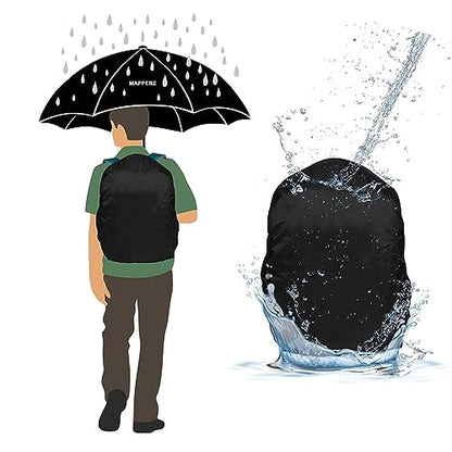 MAPPERZ Waterproof Backpack Cover with Pouch Backpack Dust and Rain Protector for School College Office and Trekking Bags (30L-35L)